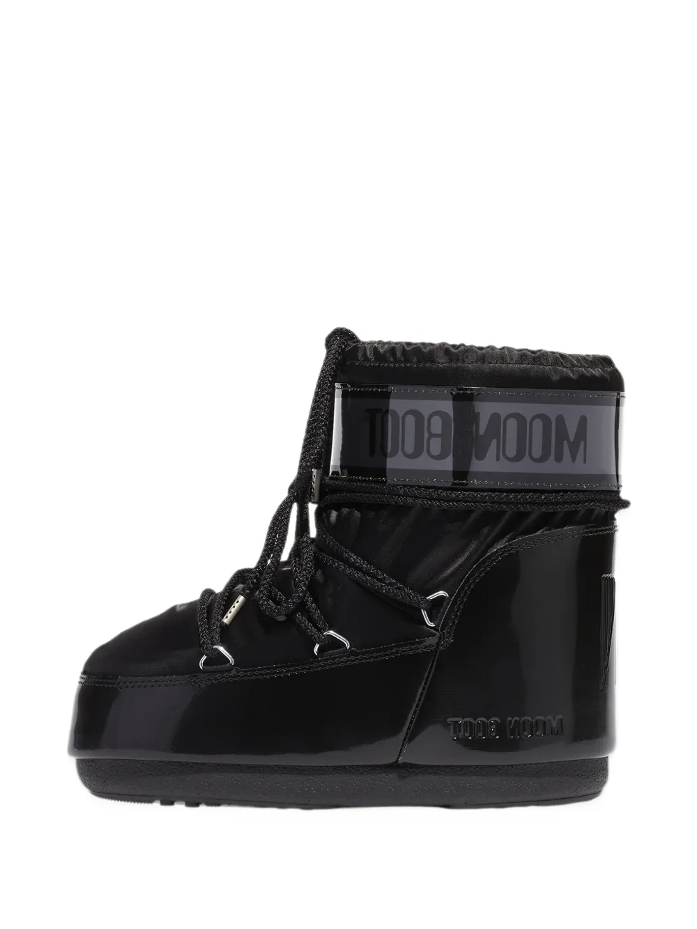 Moon Boot Icon Low Glance black satin boots - Noir