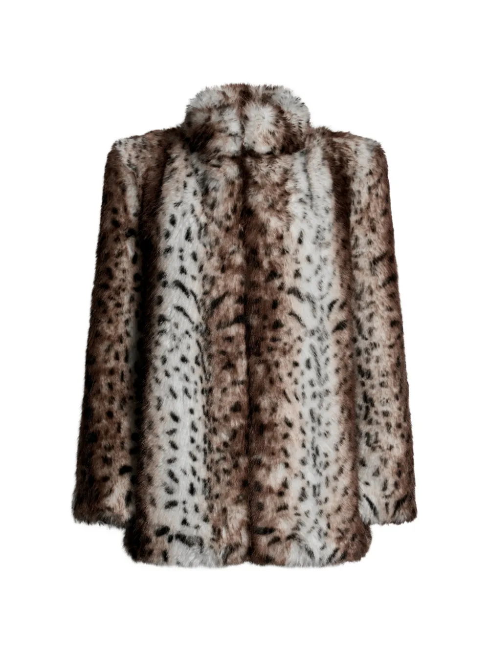 ducie Sylvia high-collar faux-fur coat - Marrone