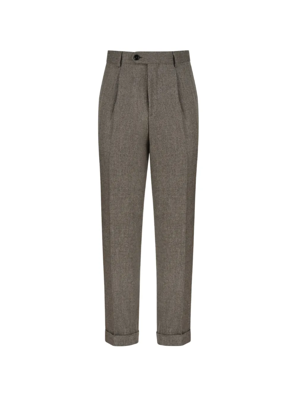 CAMEL ACTIVE pleated herringbone trousers - Marrone