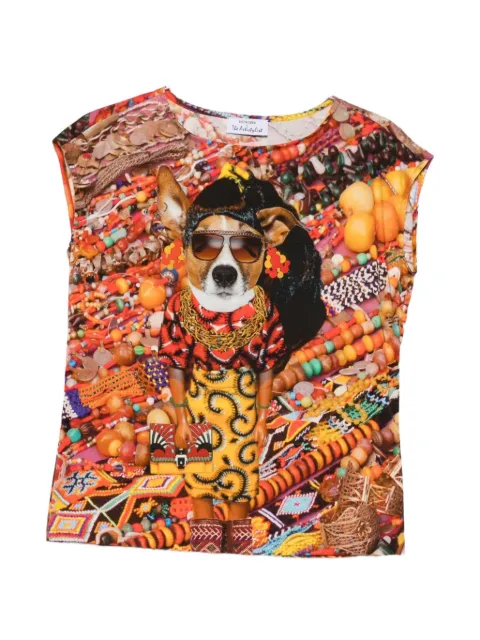 The Artistylist graphic-print cap-sleeve T-shirt