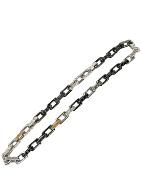 Louis Vuitton Pre-Owned 2023 Stainless Steel Strass Monogram Chain Necklace costume necklace