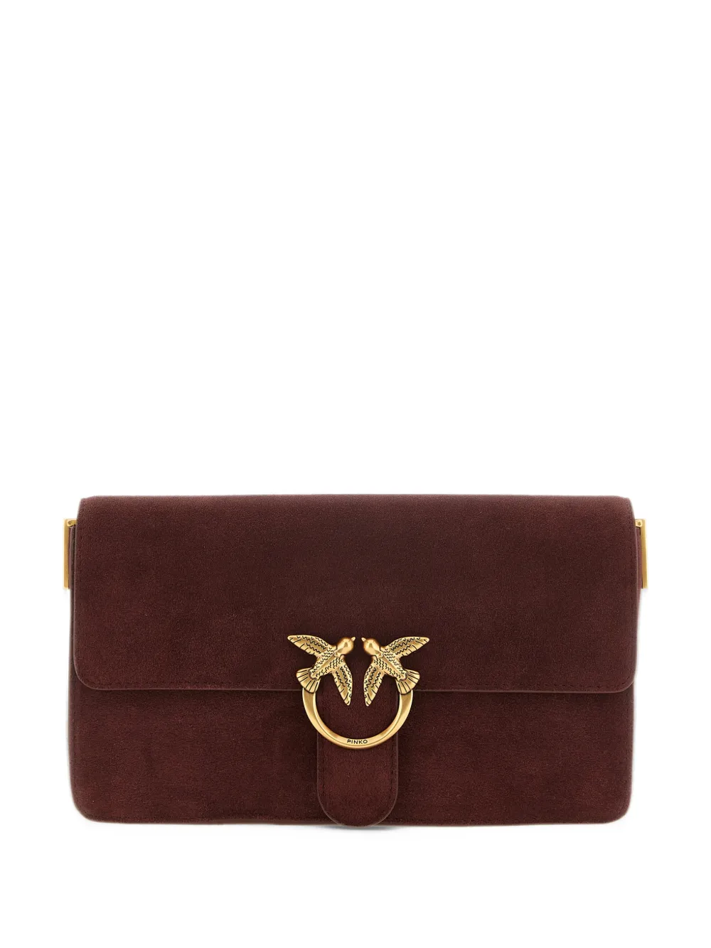 PINKO Love One Slouchy suede shoulder bag - Marrone