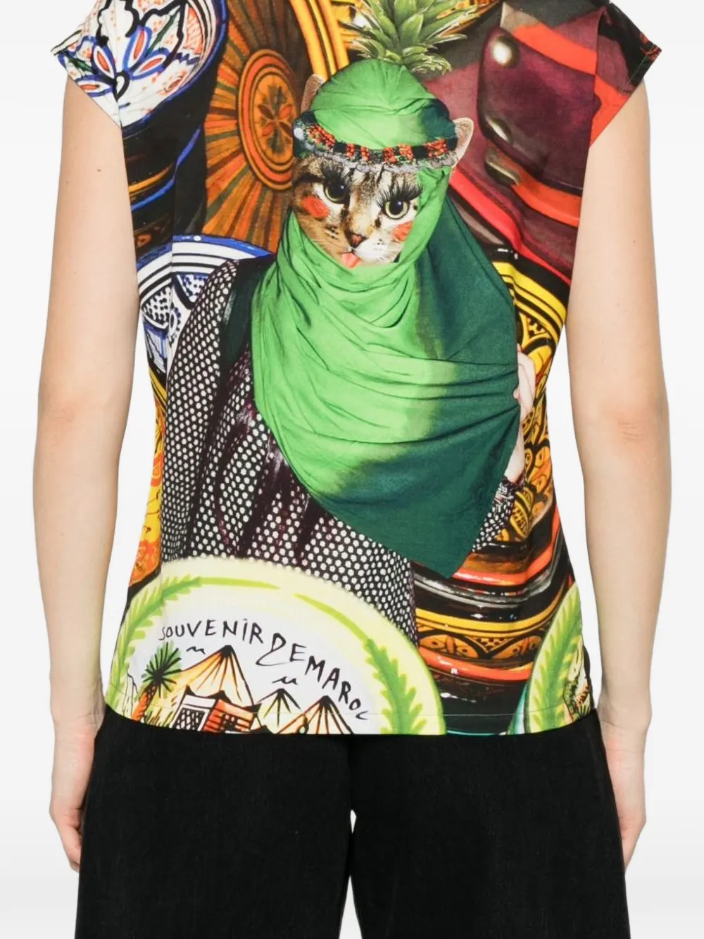 The Artistylist graphic-print sleeveless top Zwart