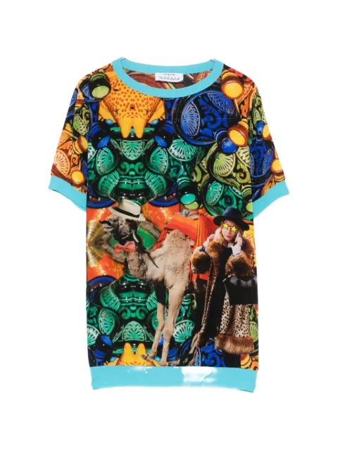 The Artistylist graphic-print silk-blend T-shirt