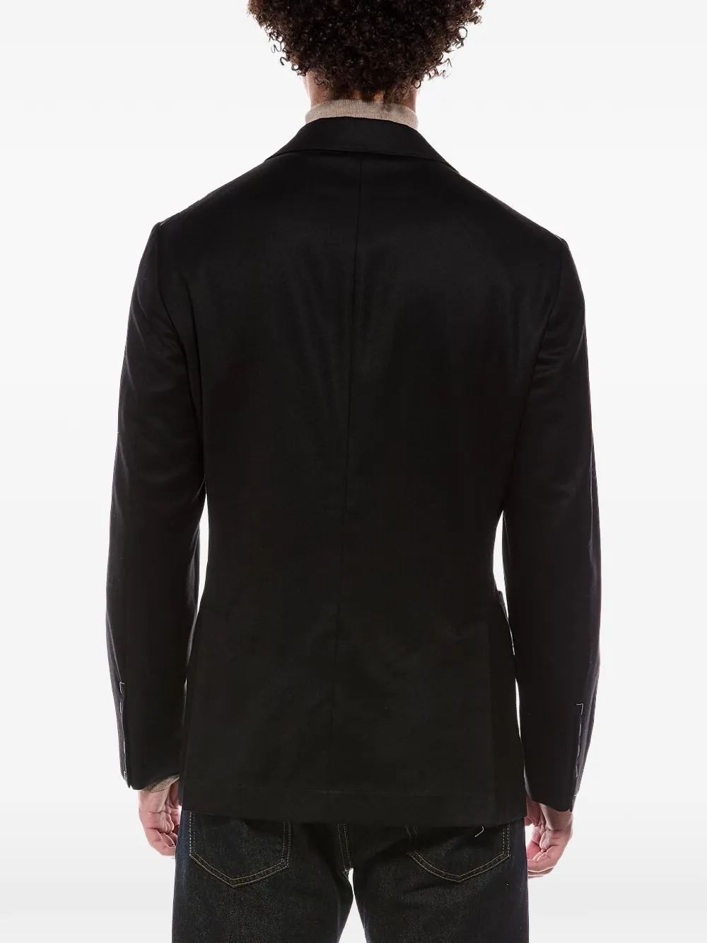 Brunello Cucinelli Blazer met bewerkte revers Zwart