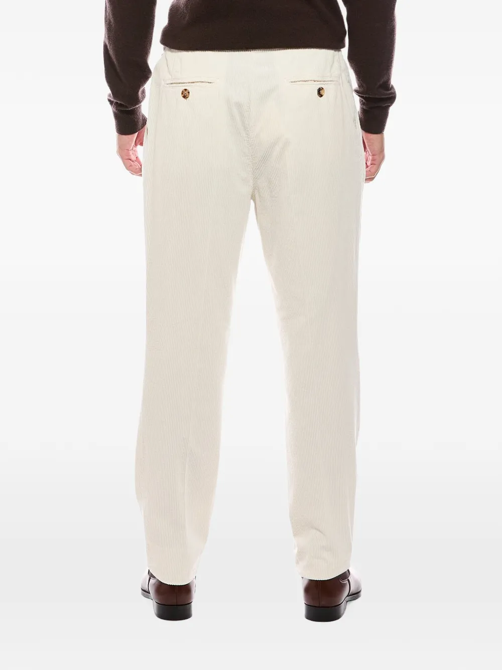 Brunello Cucinelli Ribfluwelen plooibroek Wit