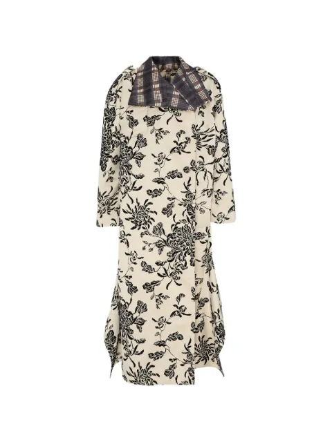 Antonio Marras floral-print asymmetric trench coat