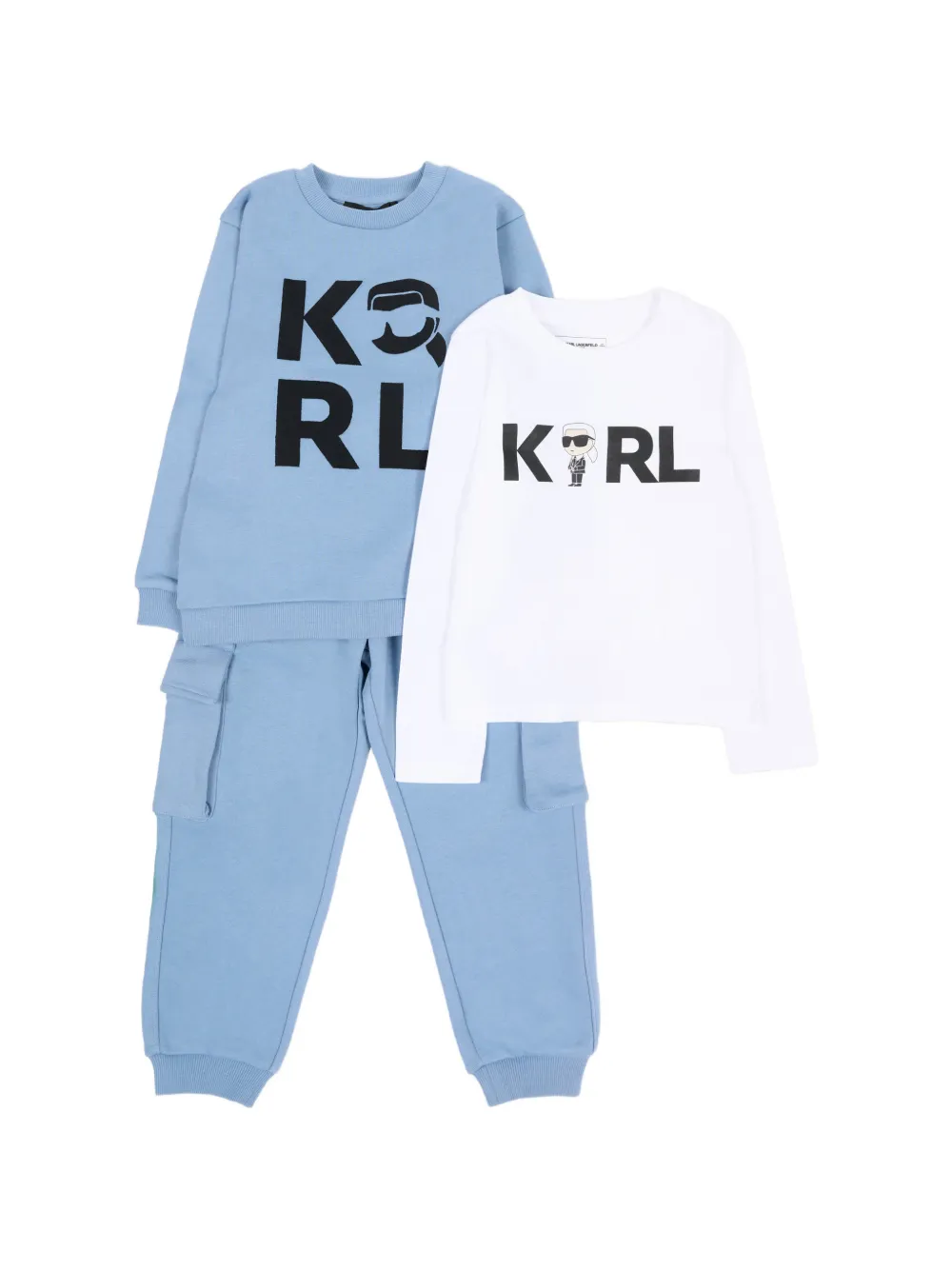 Karl Lagerfeld Kids logo-print tracksuit - Blu