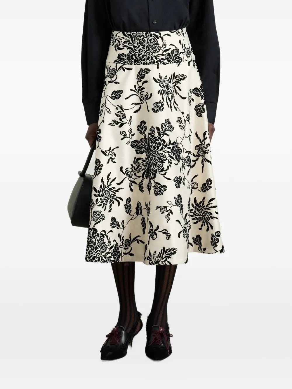 Antonio Marras floral-print circle midi skirt - Toni neutri