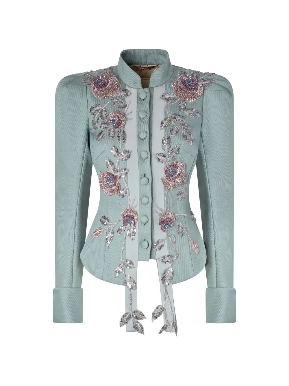 Antonio Marras Bar rose-embroidered beaded jacket - Bleu