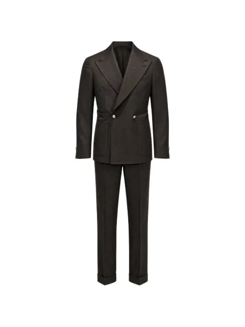 FRANZESE COLLECTION double-breasted herringbone suit