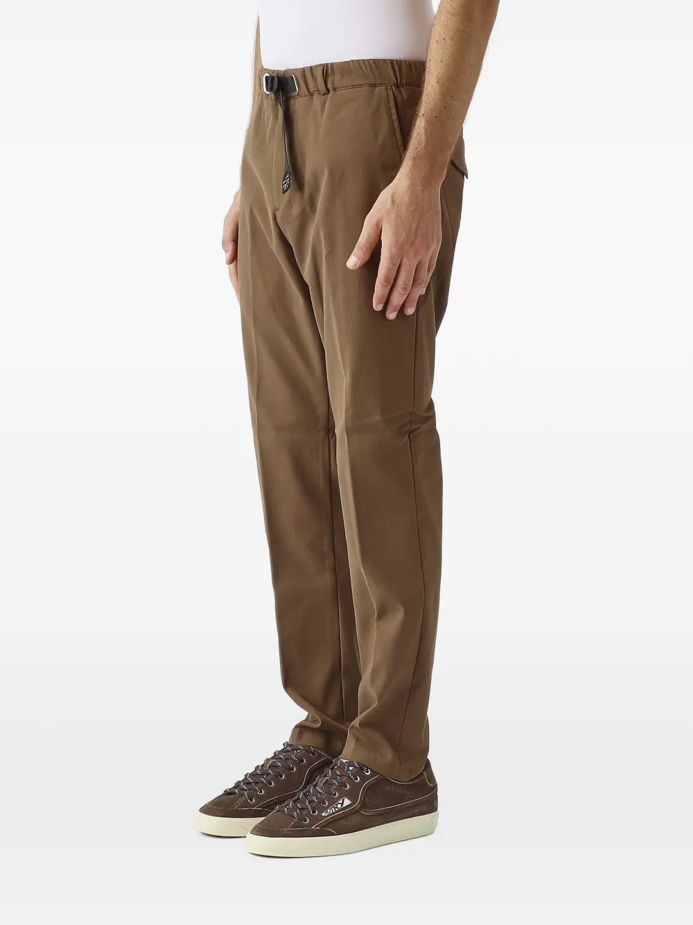 White Sand Greg belted pressed-crease trousers Bruin