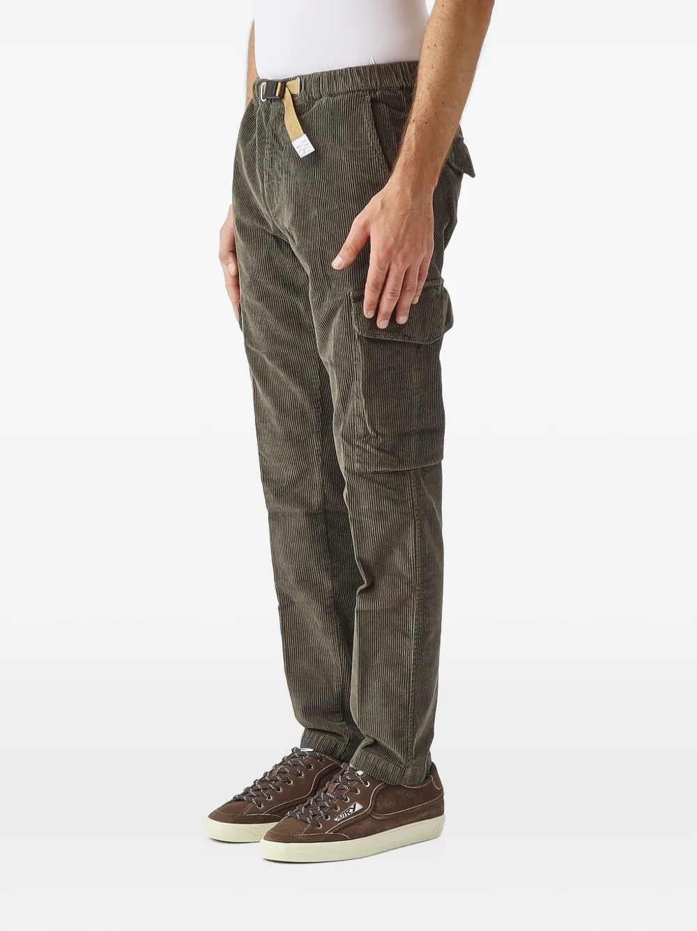 White Sand Bruce belted corduroy cargo pants Groen