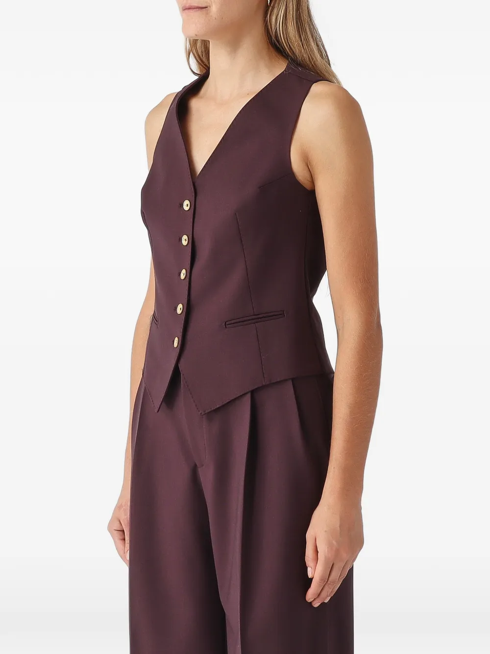 Tagliatore Gracie button-up waistcoat Rood