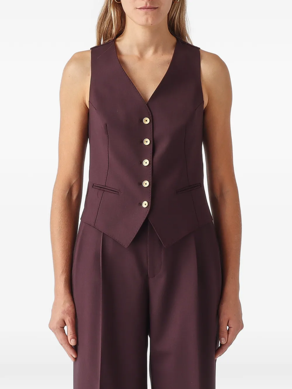 Tagliatore Gracie button-up waistcoat - Red