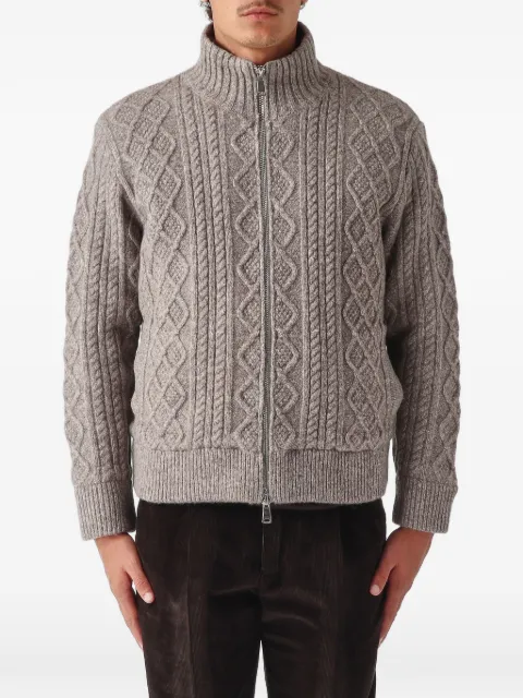 THE JACK LEATHERS Magnus cable-knit zip-up jacket