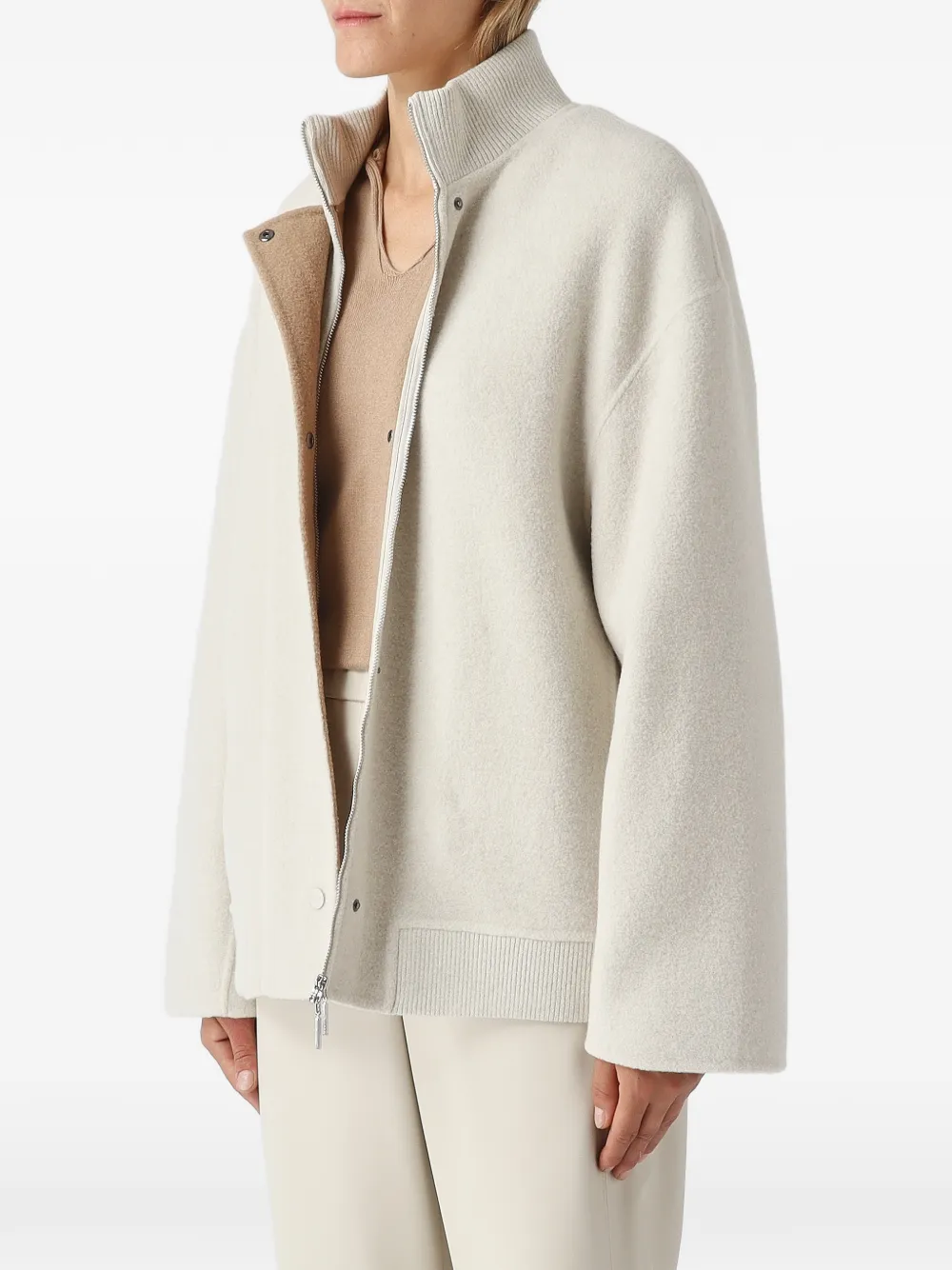 Max Mara Fenice zip-up wool-blend jacket Beige