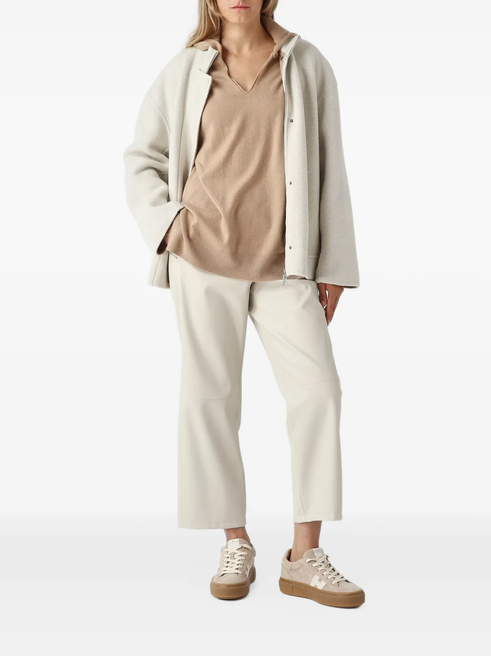Max Mara Fenice zip-up wool-blend jacket Beige