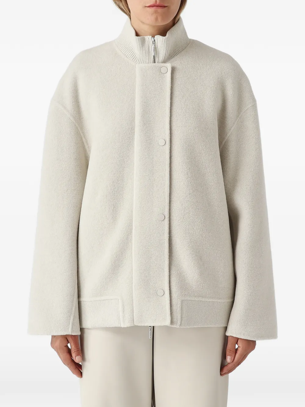 Max Mara Fenice zip-up wool-blend jacket Beige