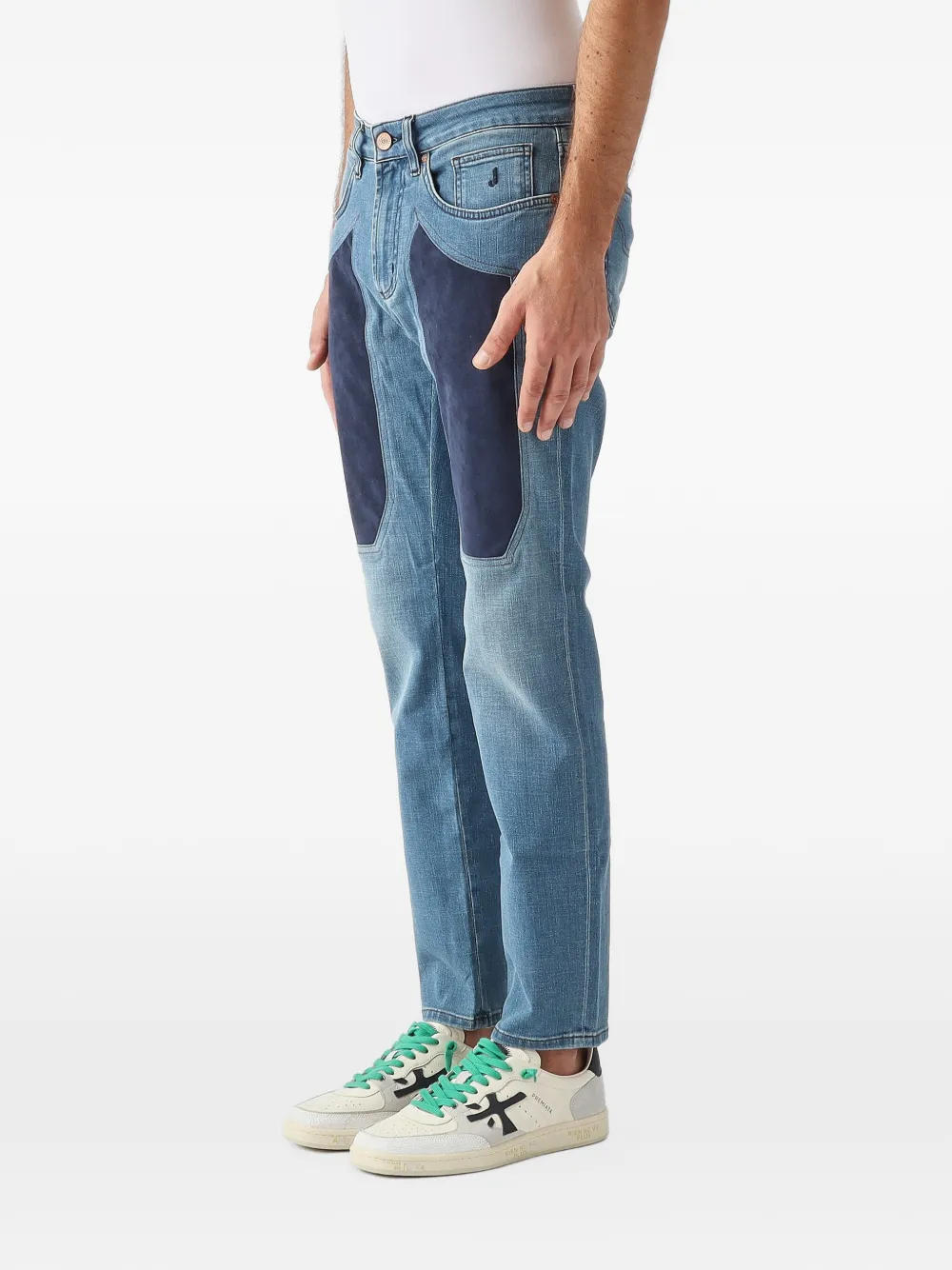 JECKERSON James contrast-panel jeans Blauw