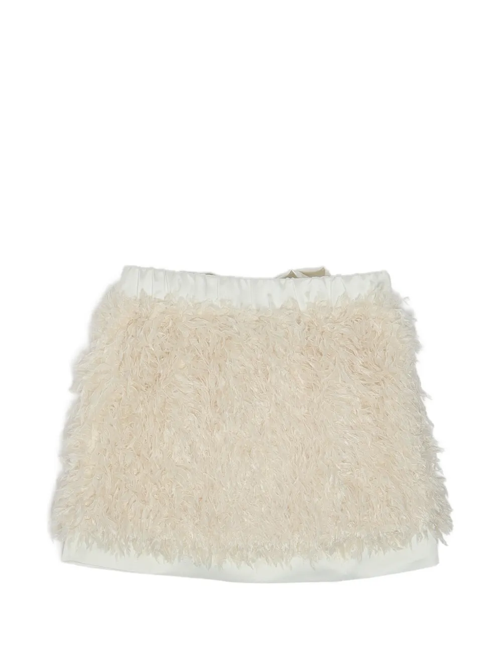 TWINSET Kids bow-detail faux-fur skirt Beige