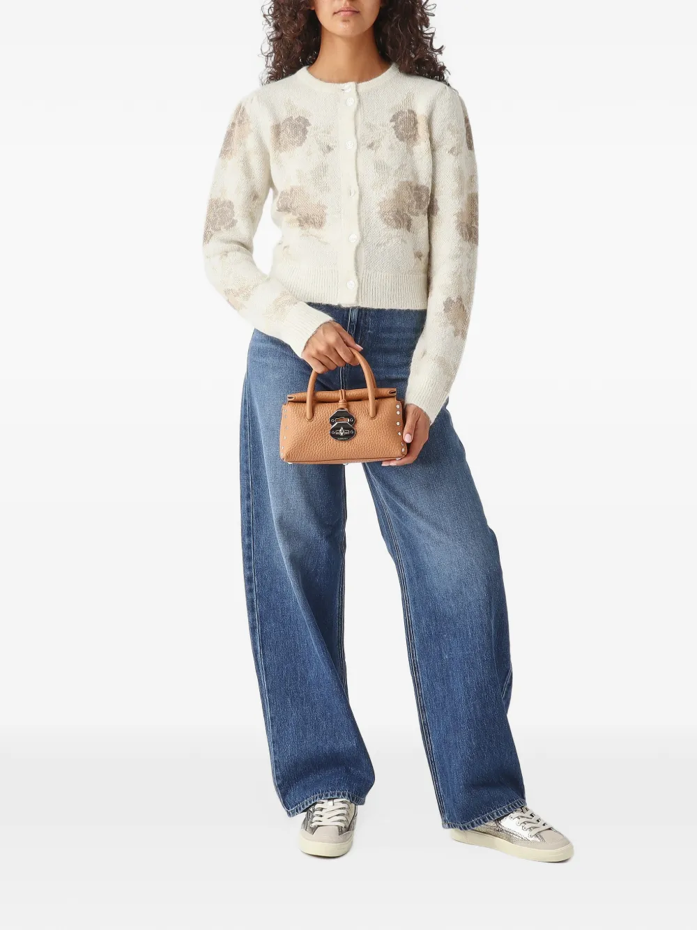 TWINSET belted wide-leg jeans Blauw