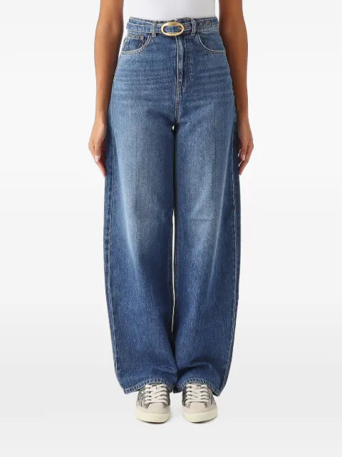 TWINSET belted wide-leg jeans