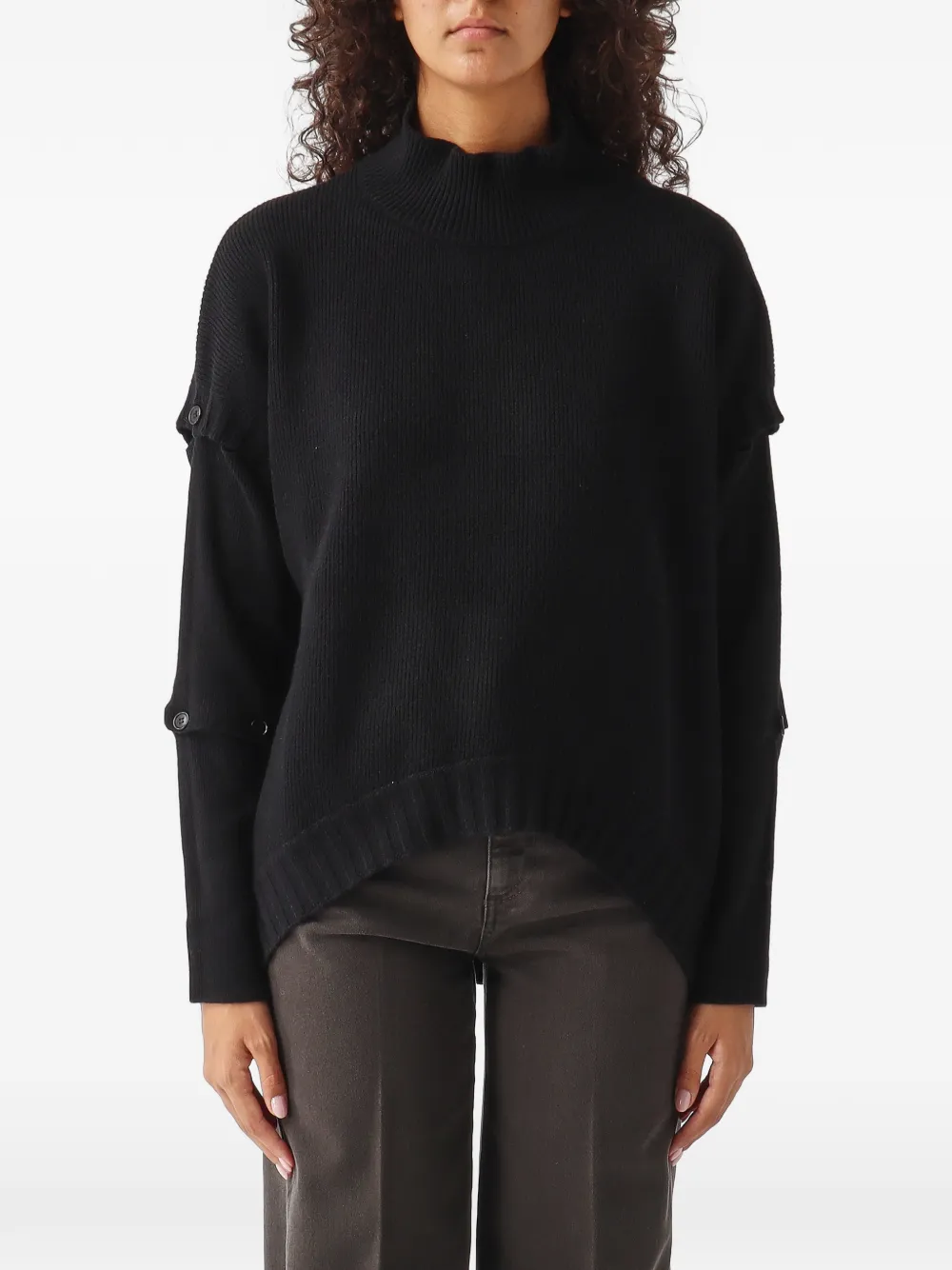 MeimeiJ button-detail ribbed-knit sweater - Noir MeimeiJ button-detail ribbed-knit sweater - Noir