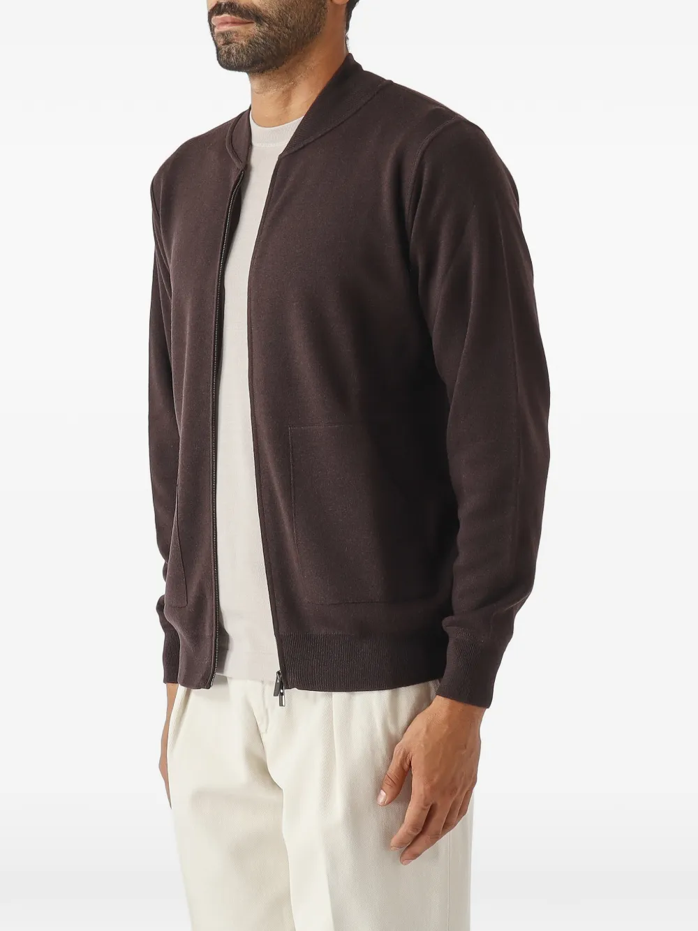 Filippo De Laurentiis zip-up cardigan Bruin