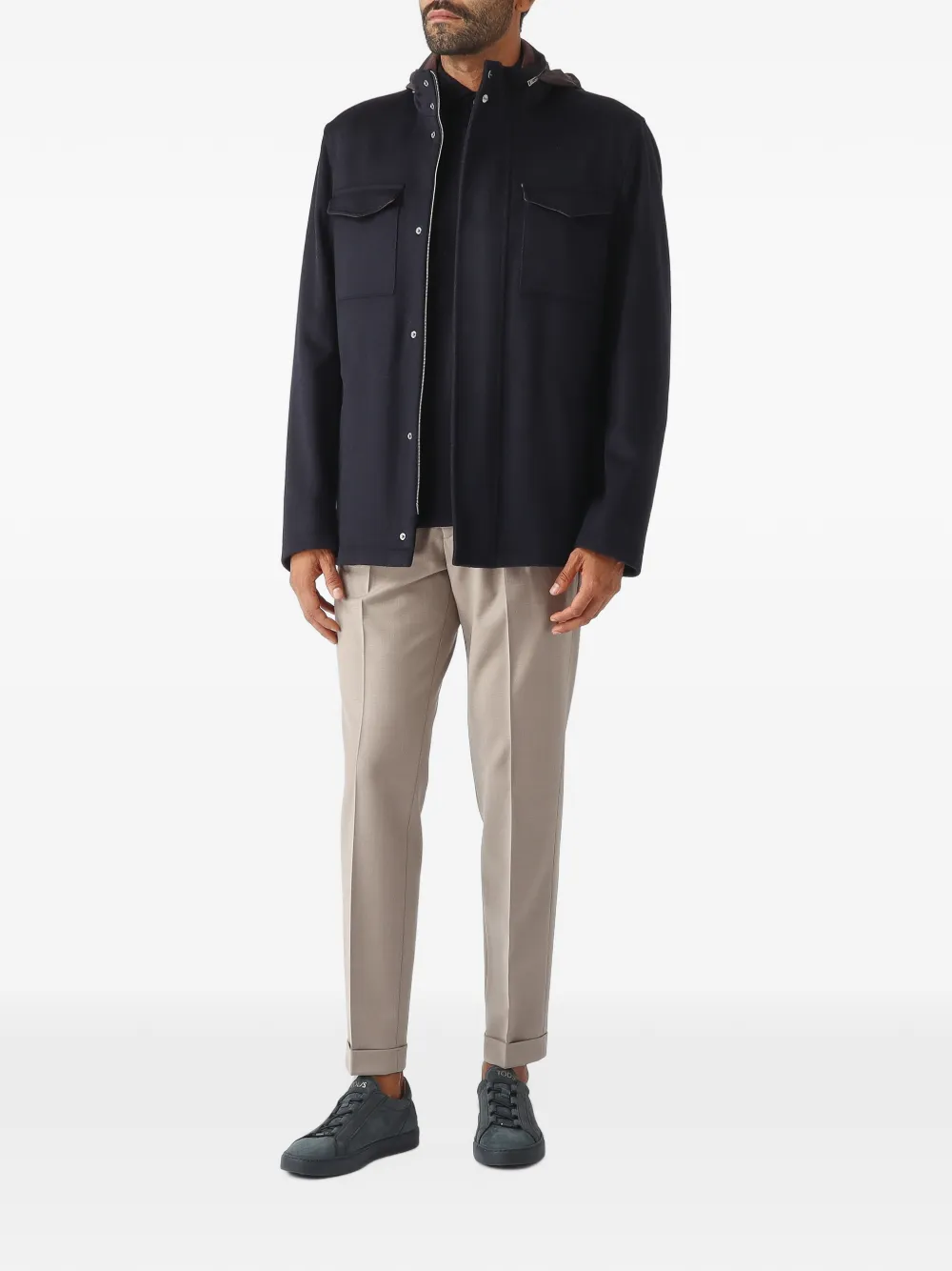 michael coal Frederick pleated-detail turn-up trousers Beige