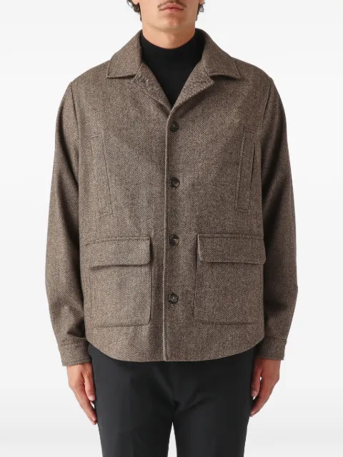 Tintoria Mattei herringbone-pattern patch-pocket shirt jacket