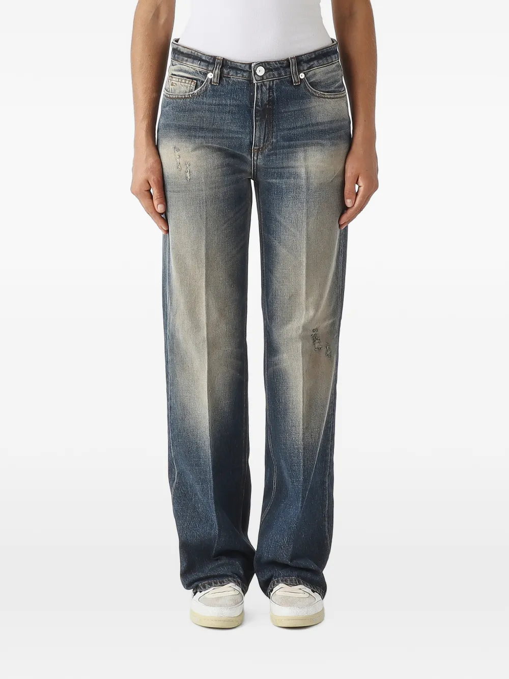 Nine In The Morning Franca faded distressed jeans - Blu