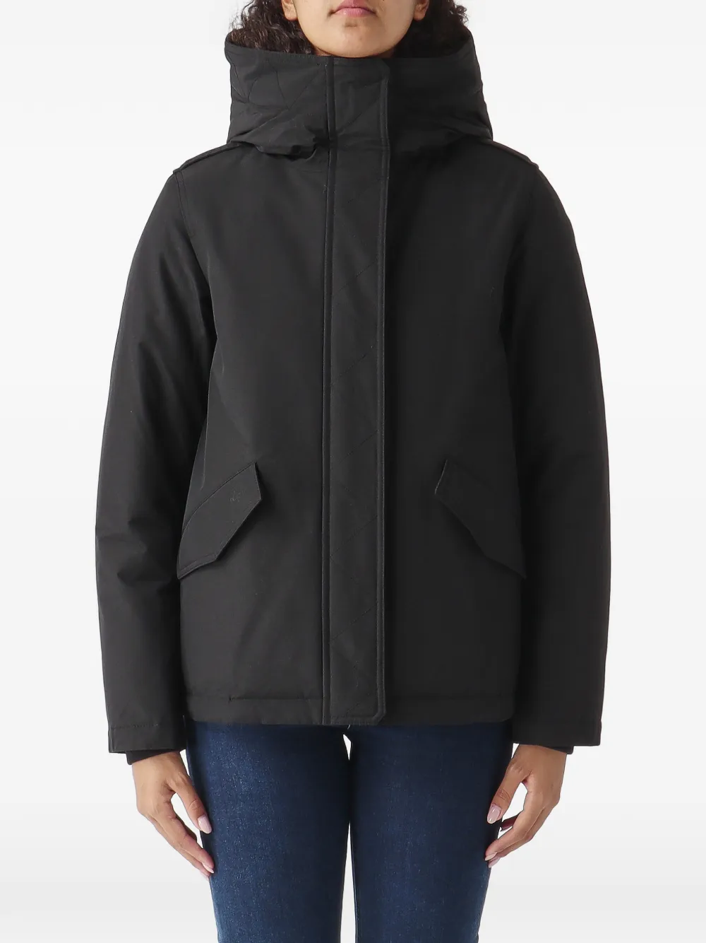 Woolrich hooded padded jacket Zwart