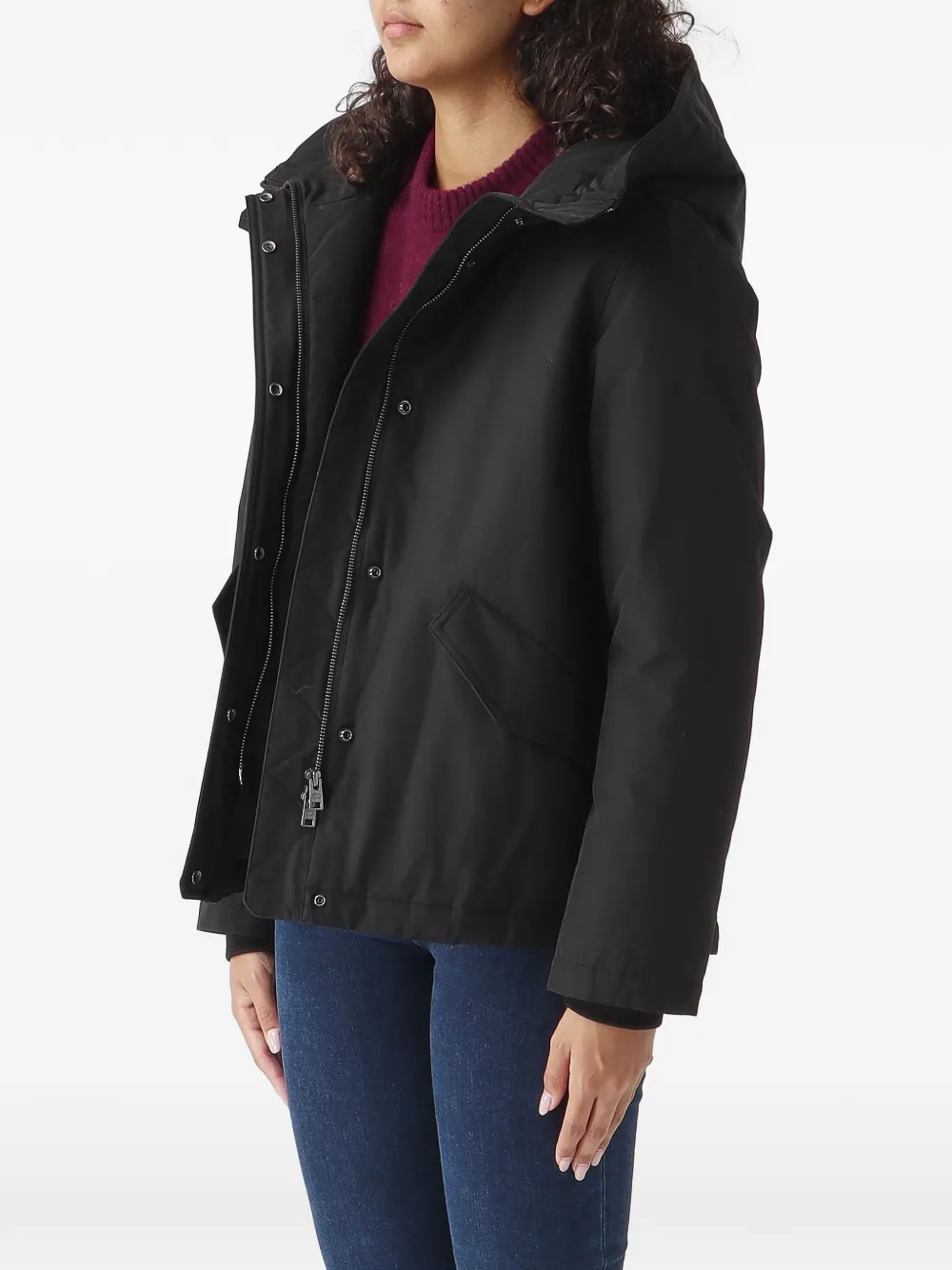 Woolrich hooded padded jacket Zwart