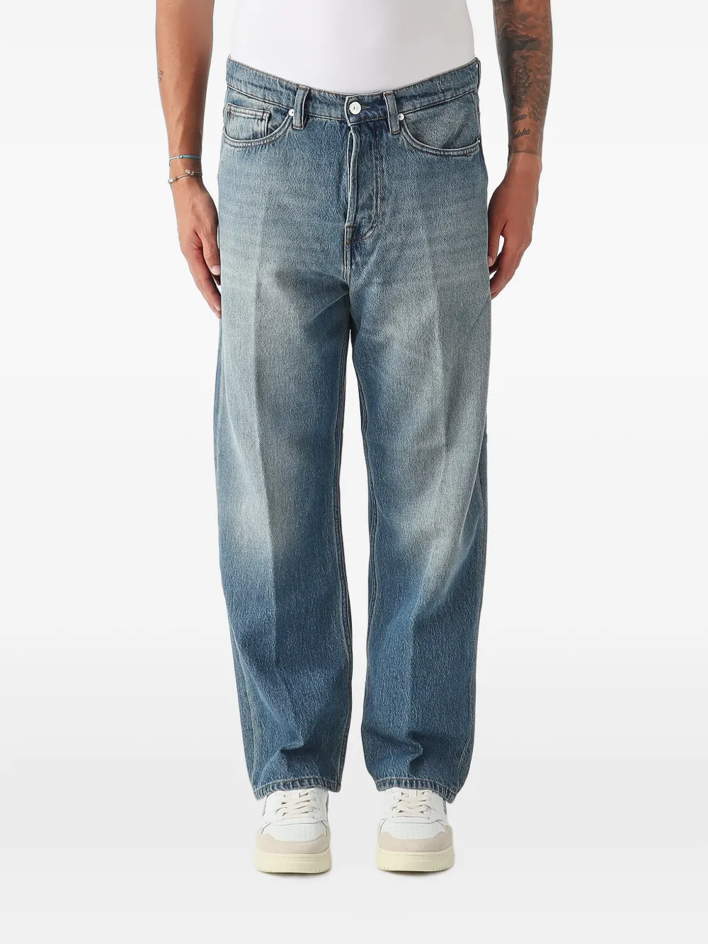 Nine In The Morning Icaro pressed-crease straight-leg jeans - Blu