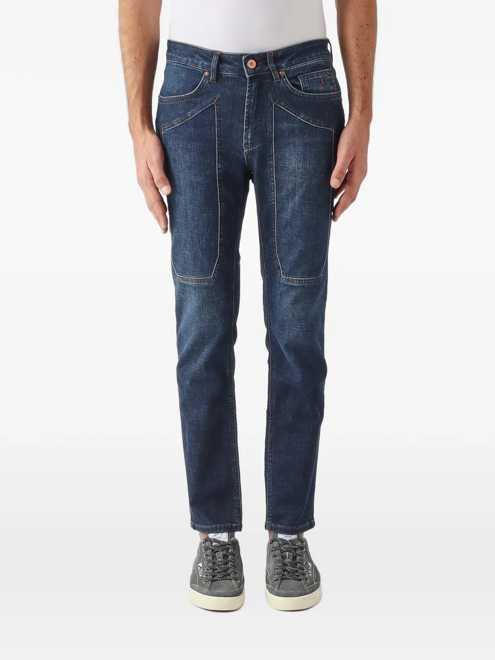 JECKERSON James patch-detail jeans - Blu
