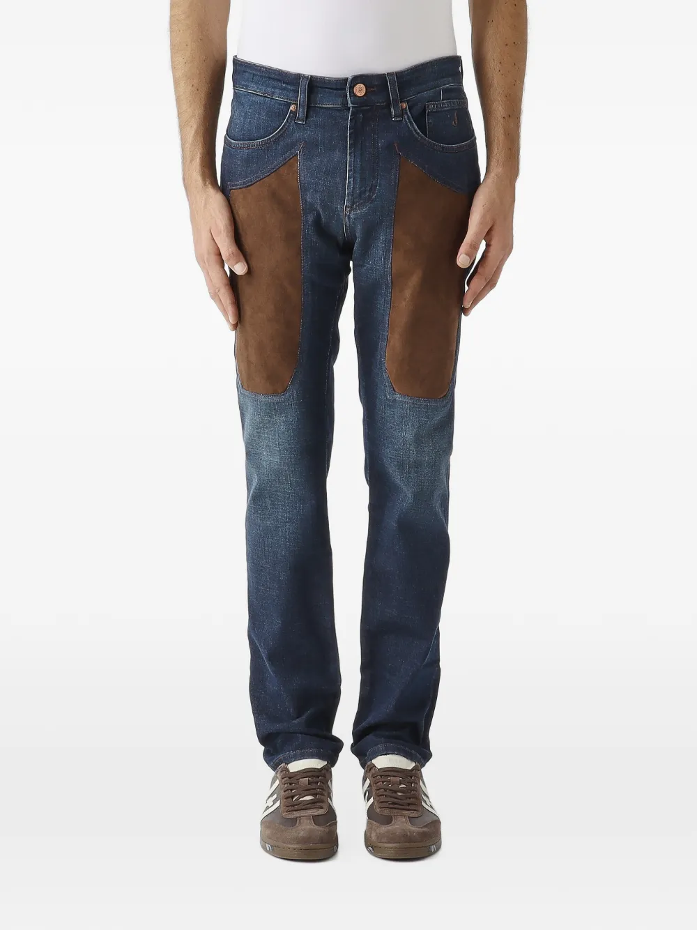 JECKERSON John contrast-panel jeans - Blu