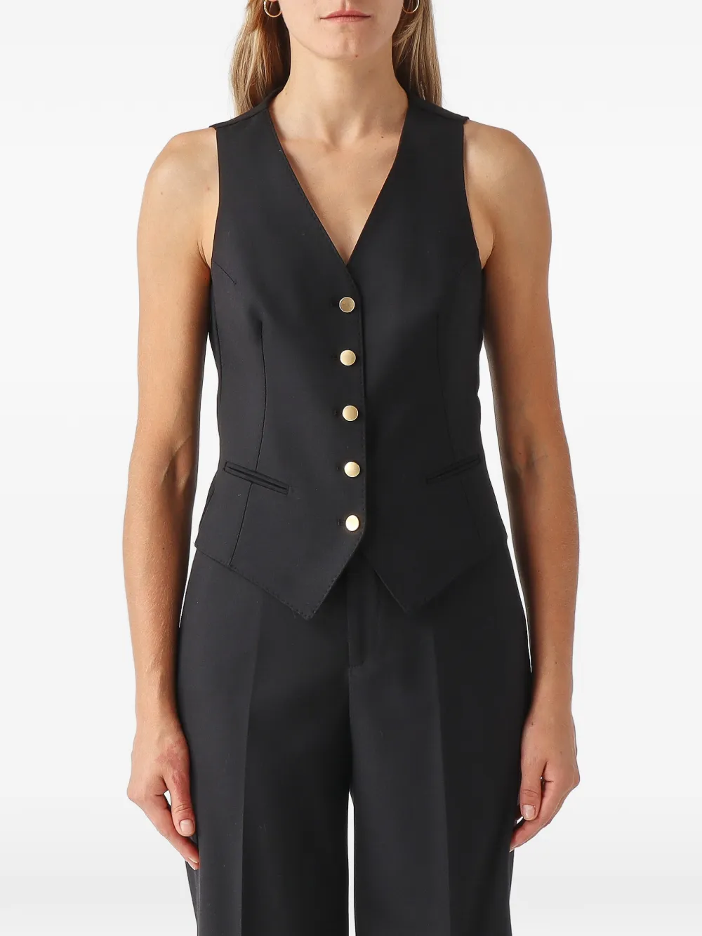 Tagliatore button-up waistcoat Zwart