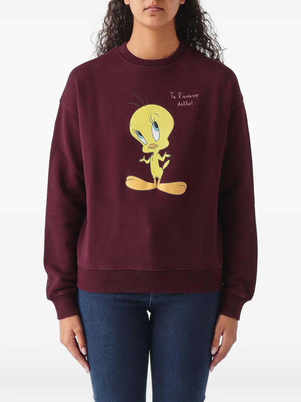 MC2 Saint Barth Tweety-print cotton sweater Rood
