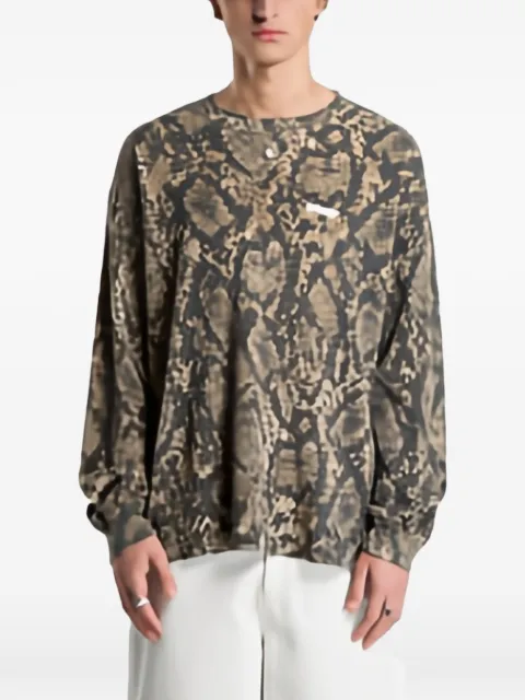 Obey snakeskin-print waffle-knit T-shirt