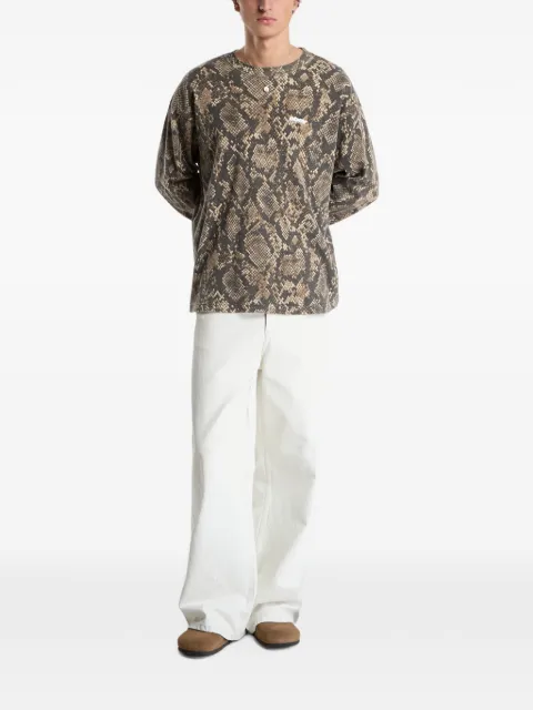 Obey snakeskin-print waffle-knit T-shirt