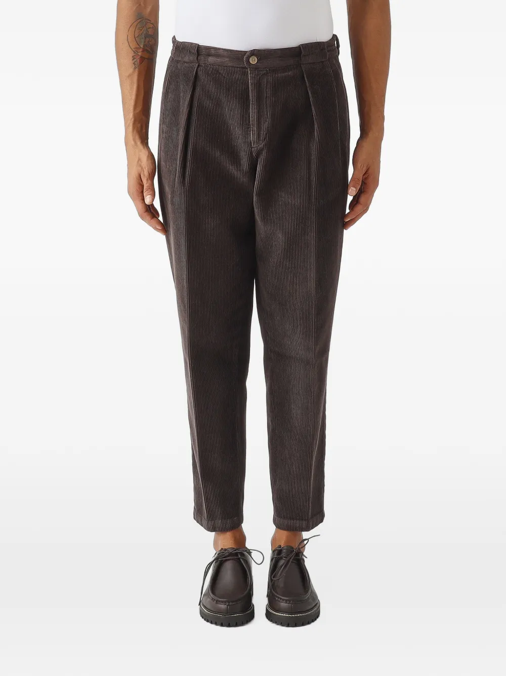 Briglia 1949 Portobello pleated corduroy trousers Bruin