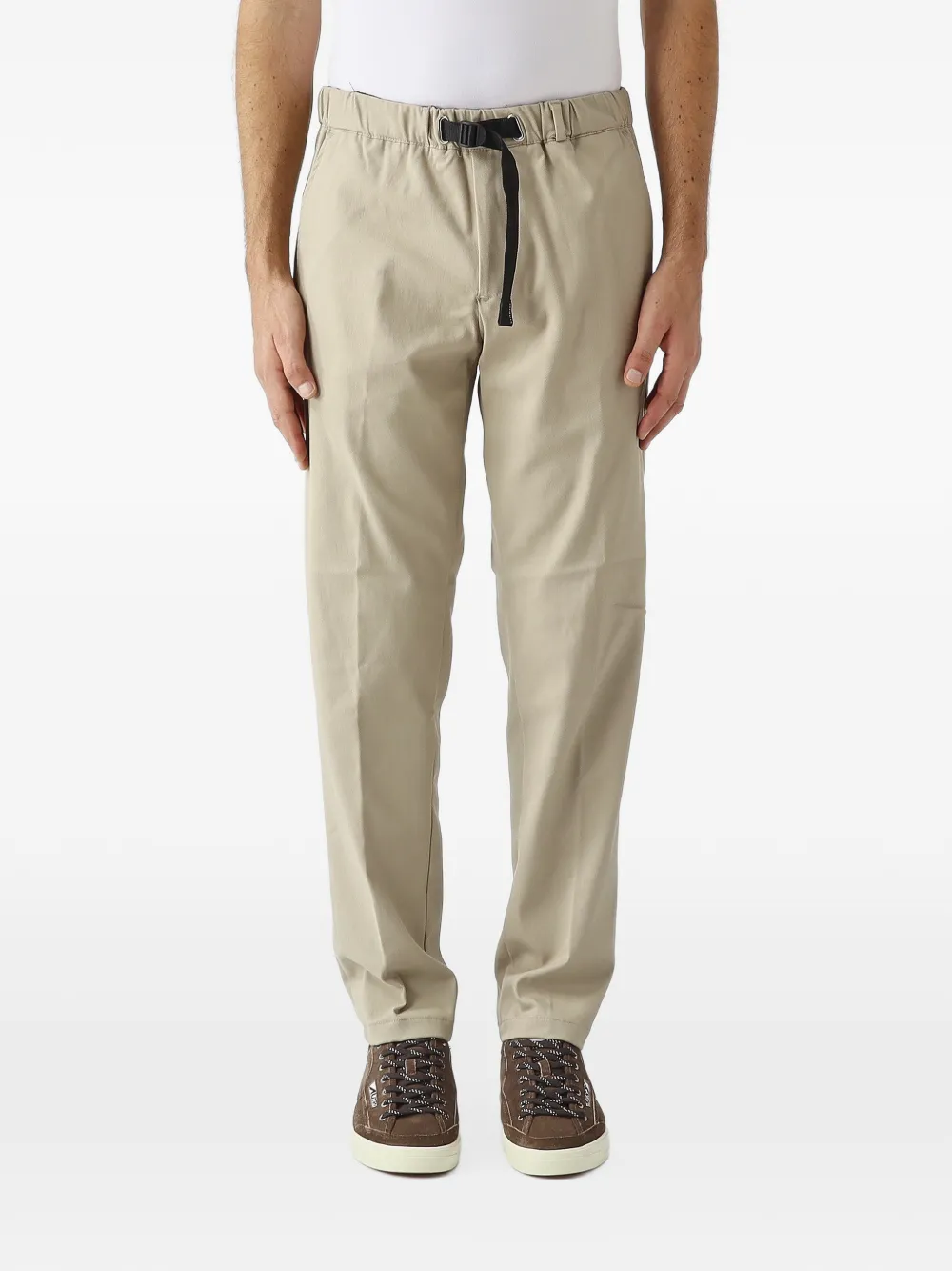 White Sand gREG belted elasticated-waist trousers Beige