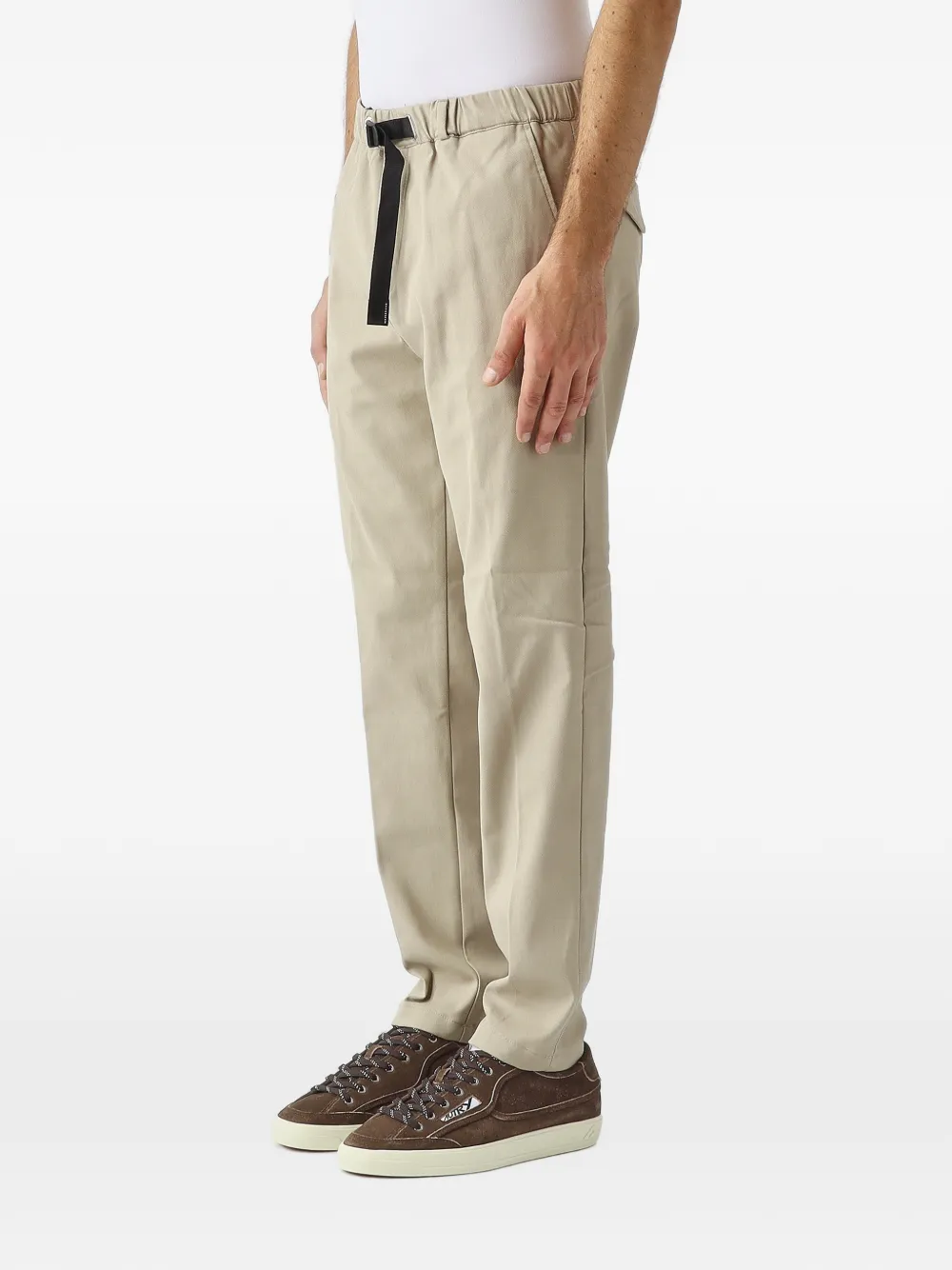White Sand gREG belted elasticated-waist trousers Beige