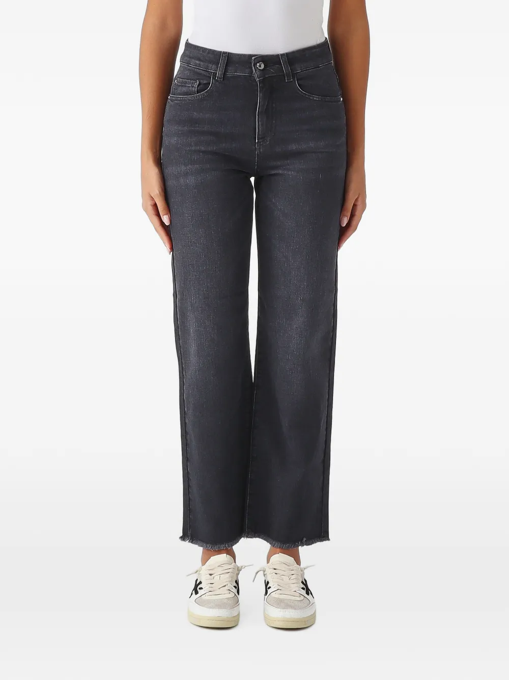Nenette Spaziob raw-cut straight-leg jeans - Grigio