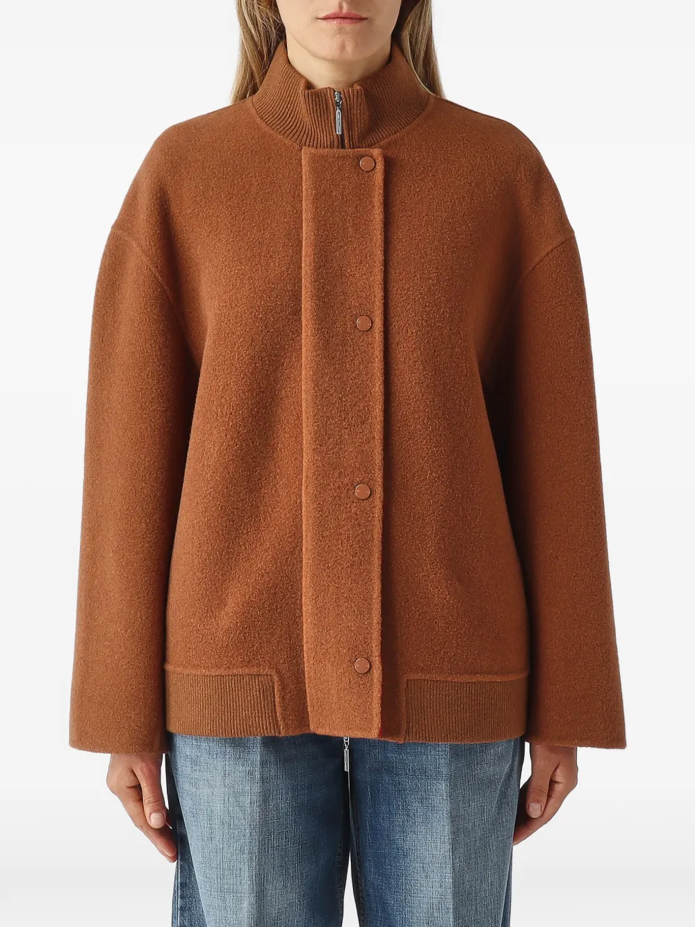 Max Mara Fenice zip-up wool jacket Bruin