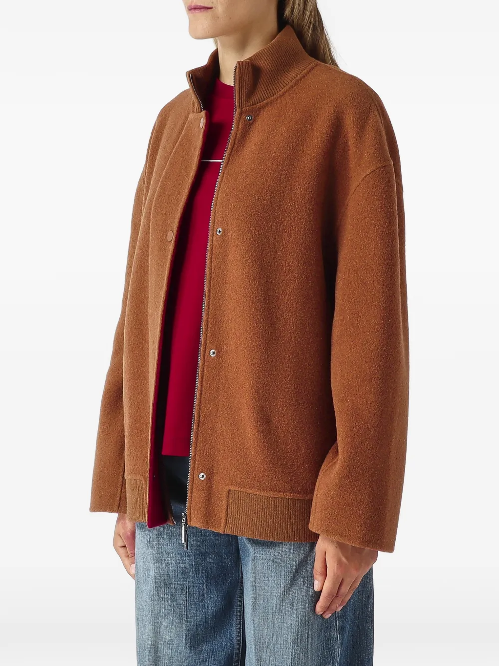 Max Mara Fenice zip-up wool jacket Bruin