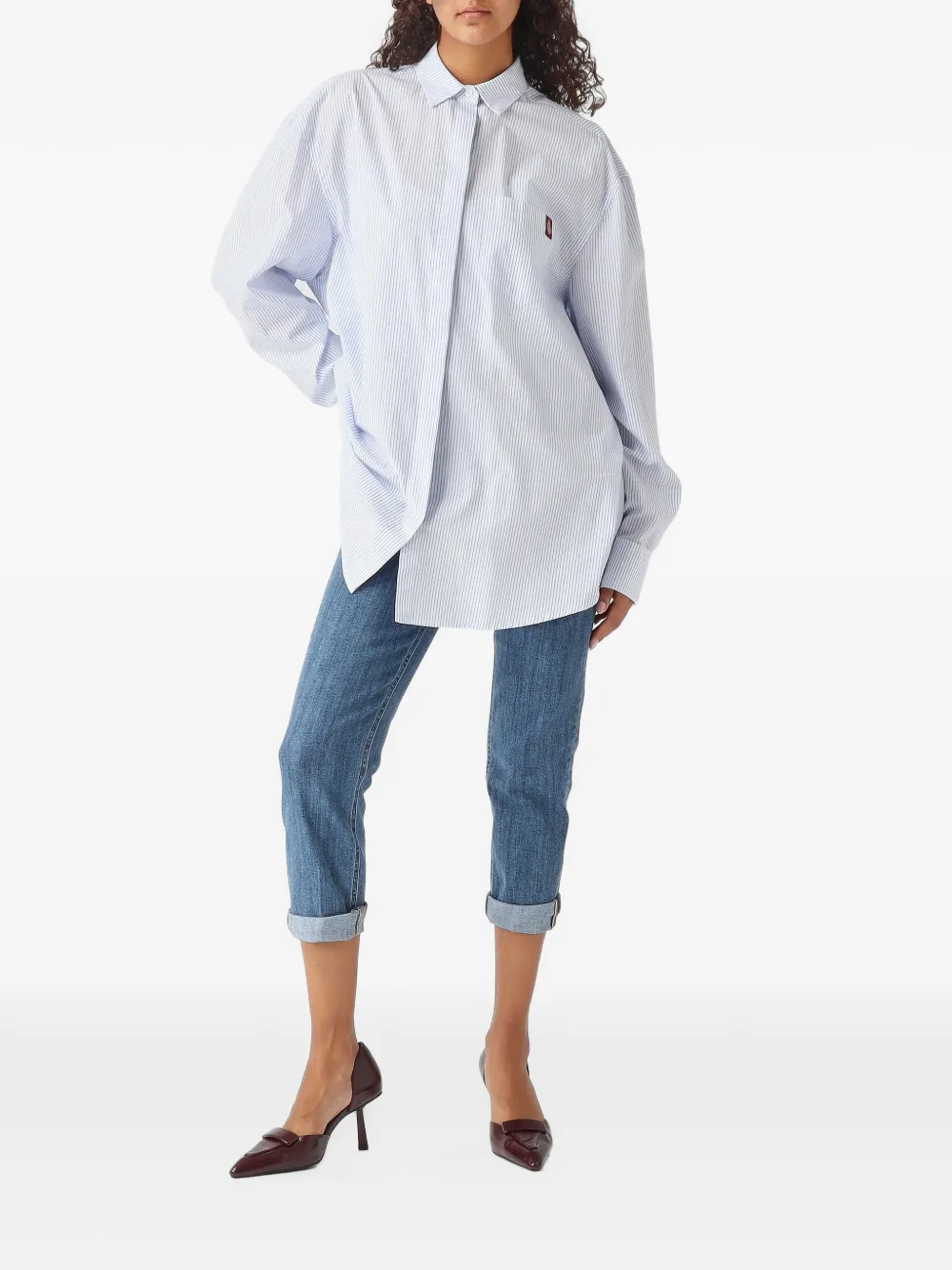 DONDUP Koons button-fly cropped jeans Blauw