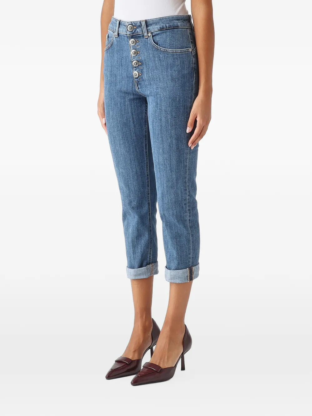 DONDUP Koons button-fly cropped jeans Blauw