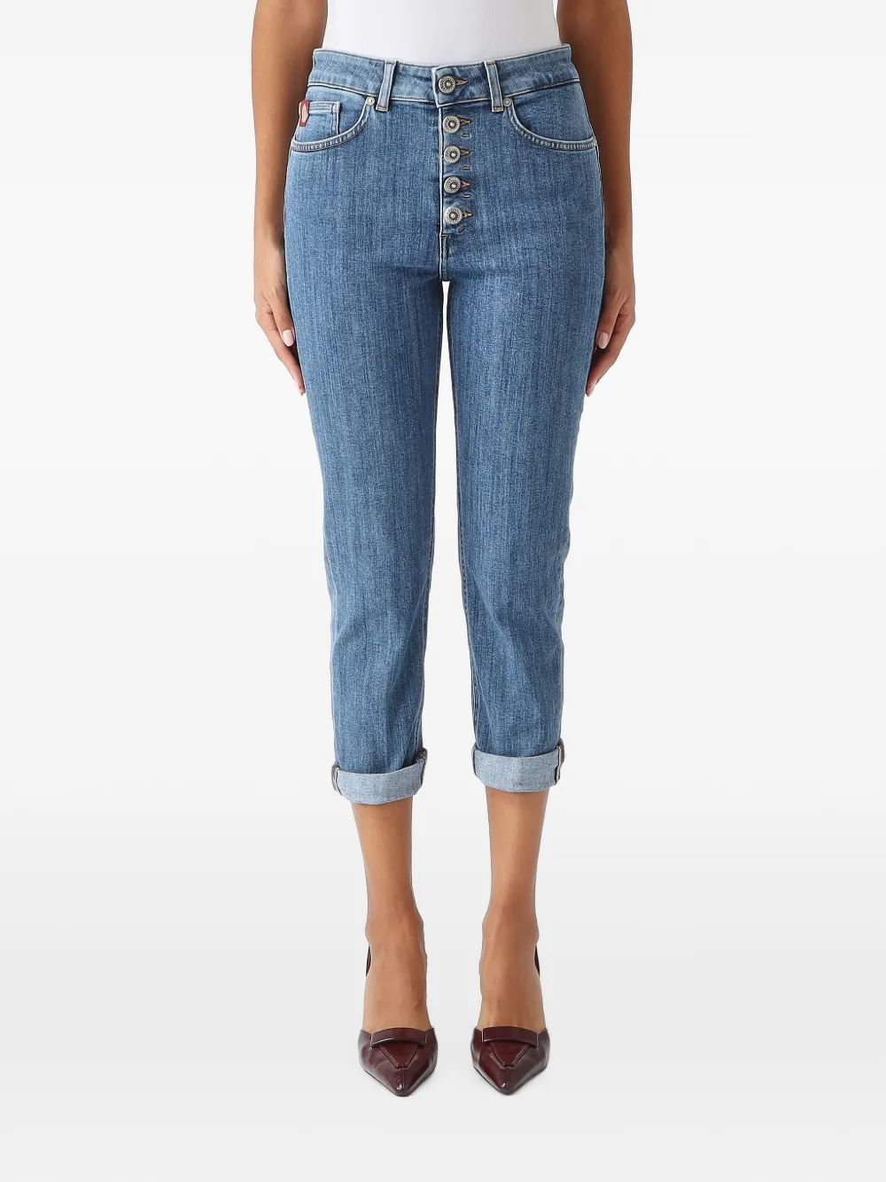 DONDUP Koons button-fly cropped jeans - Blu
